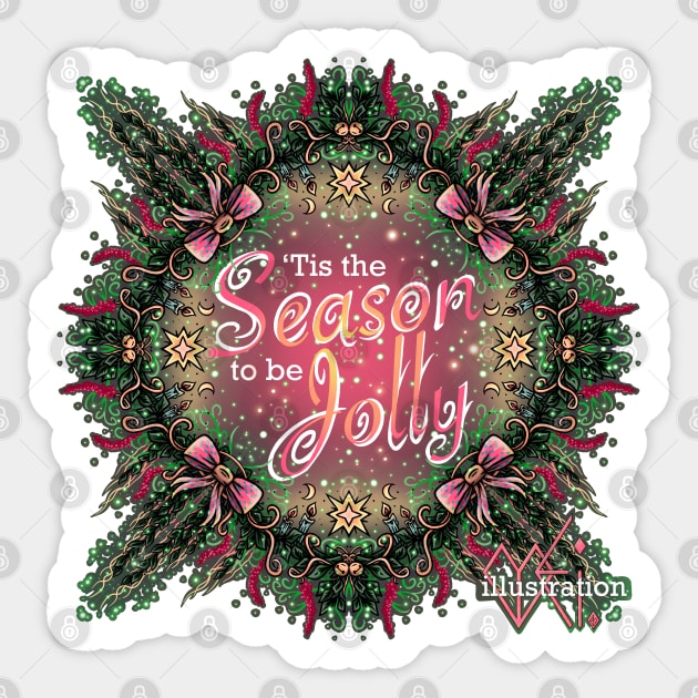 Christmas decorations season jolly Sticker by Mei.illustration